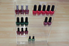 Wall mountable acrylic polish unit with 4 shelves (DISP54)
