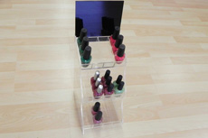 Counter nail polish rack with 3 shelves