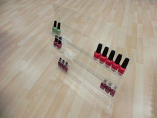 Nail polish wall unit with 4 shelves