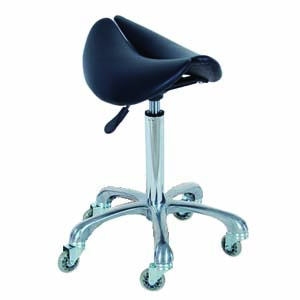 Small Saddle seat with gas lift and metal chrome feet