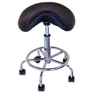 Small Saddle seat with gas lift and metal chrome feet