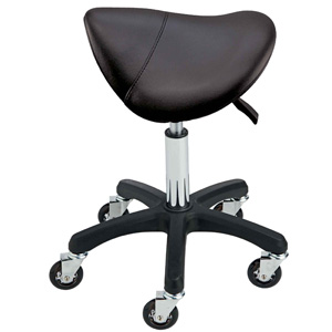 Small Saddle seat with gas lift and metal chrome feet
