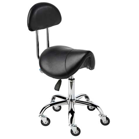 Small Saddle seat with gas lift and metal chrome feet