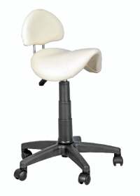 White Saddle seat with back
